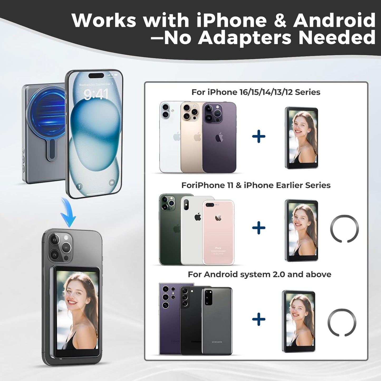 حقيبة نسائية مزودة بشاشة الهاتف